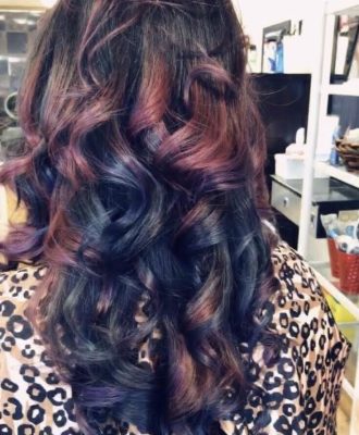 Woman's hair after colouring service