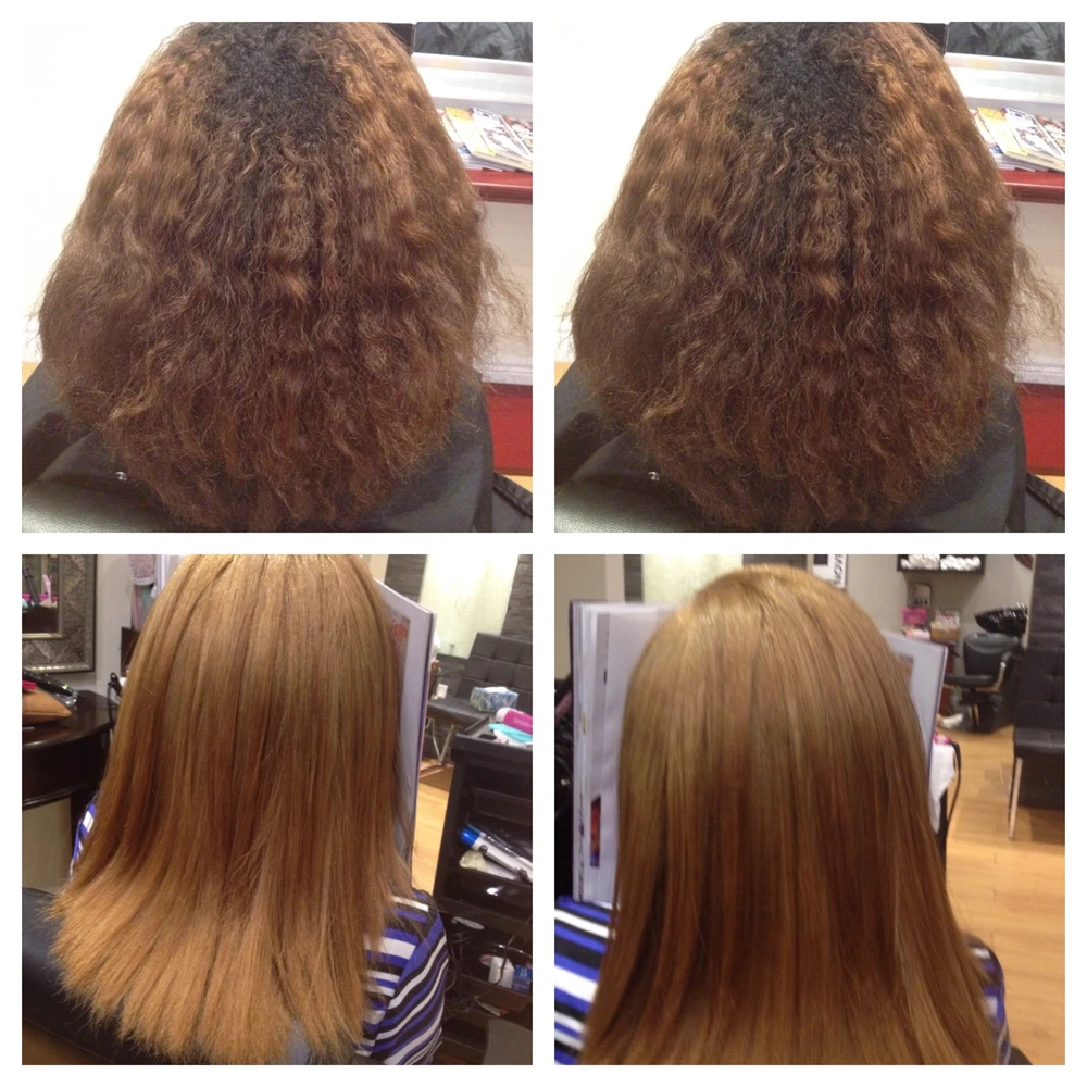 Keratin Treatment Before & After Hamilton Hair Salon